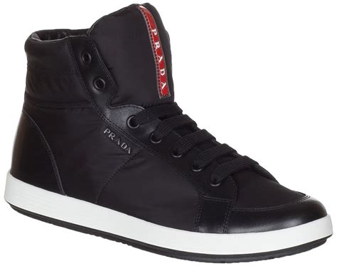 prada sale sneakers|high top black prada sneakers.